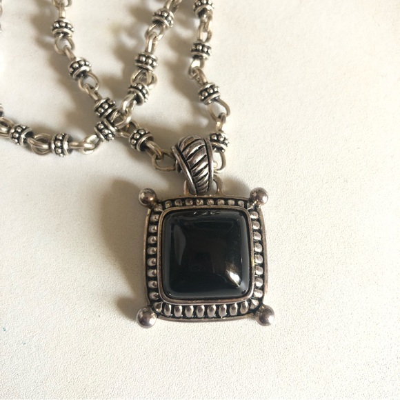 Premier Designs Two Tone Silver Black Statement Neckline Costume Jewelry - Picture 4 of 8